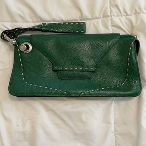 Hunter green Max Azria clutch